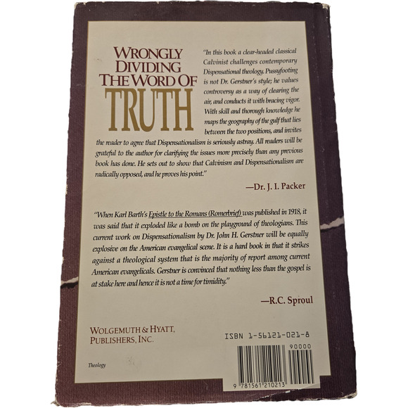 Wrongly diving the word of truth by John H. Gerstner Ph.D. 1561210218 wolgemuth - Picture 2 of 8